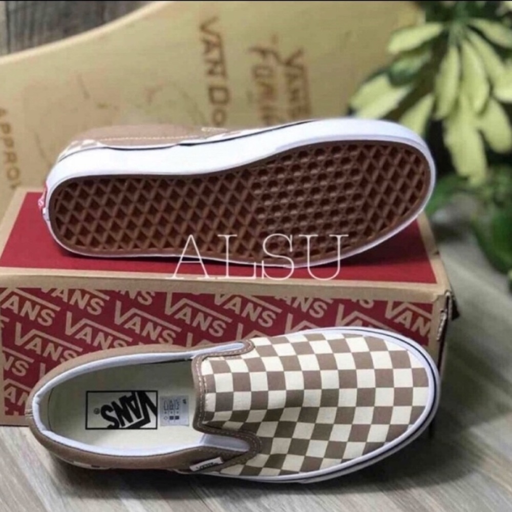 VANS Classic Slip On Tger Checkerboard ChocolatE W - Picture 4 of 8